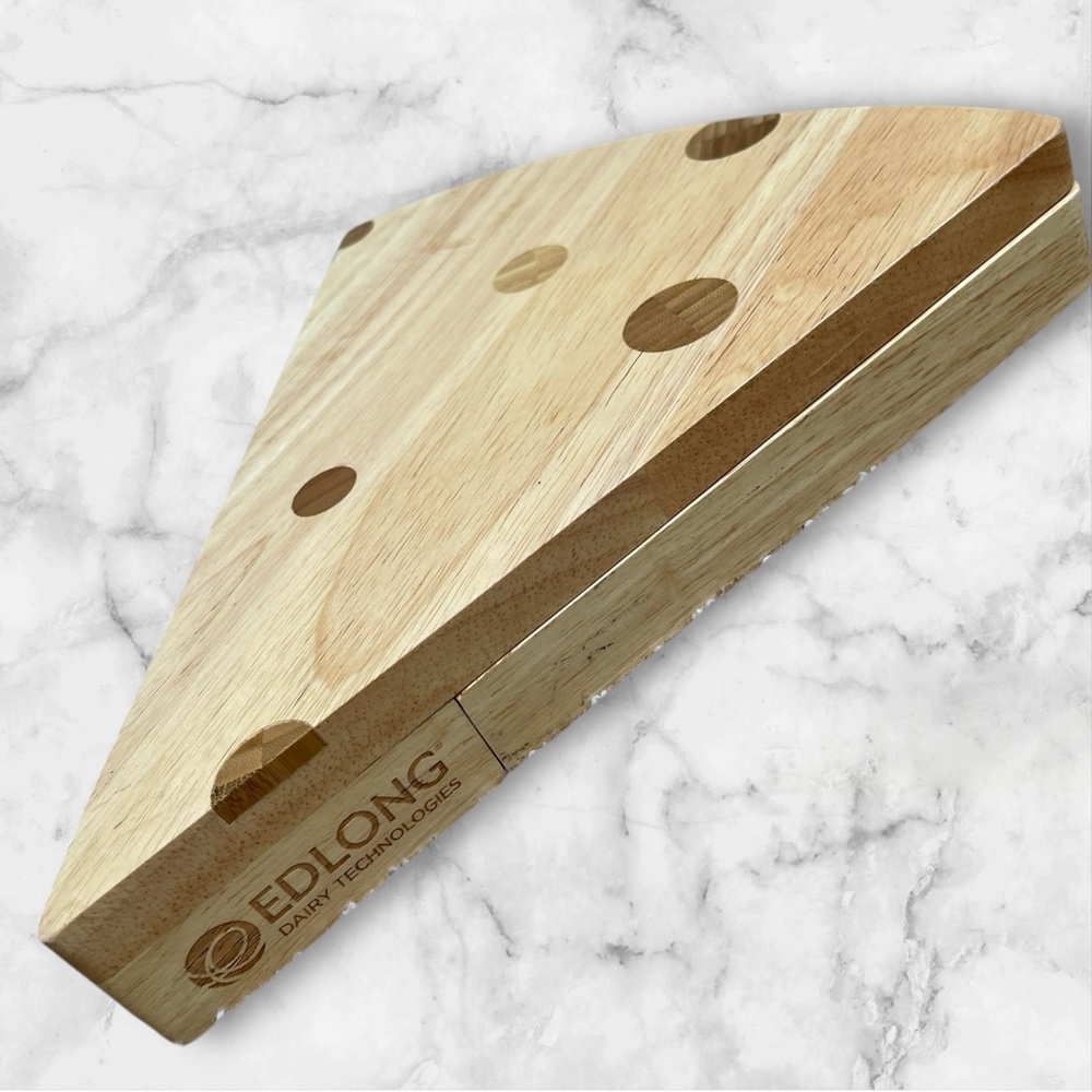 New Edlong Dairy Technologies Swiss Cheese Wedge Swivel Cheese Board w/Utensils - Picture 4 of 5